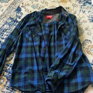 Coleman blue, green and black flannel. Rarely worn